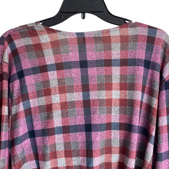 🖤 Lane Bryant 26/28 Plaid Wrap Top – Soft Knit Peplum Style 🖤 - Picture 9 of 9